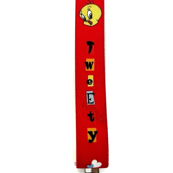 Warner Bros Looney Tunes Tweety Bird Kids Pants Suspenders Yellow Red Stretchy - Picture 11 of 16